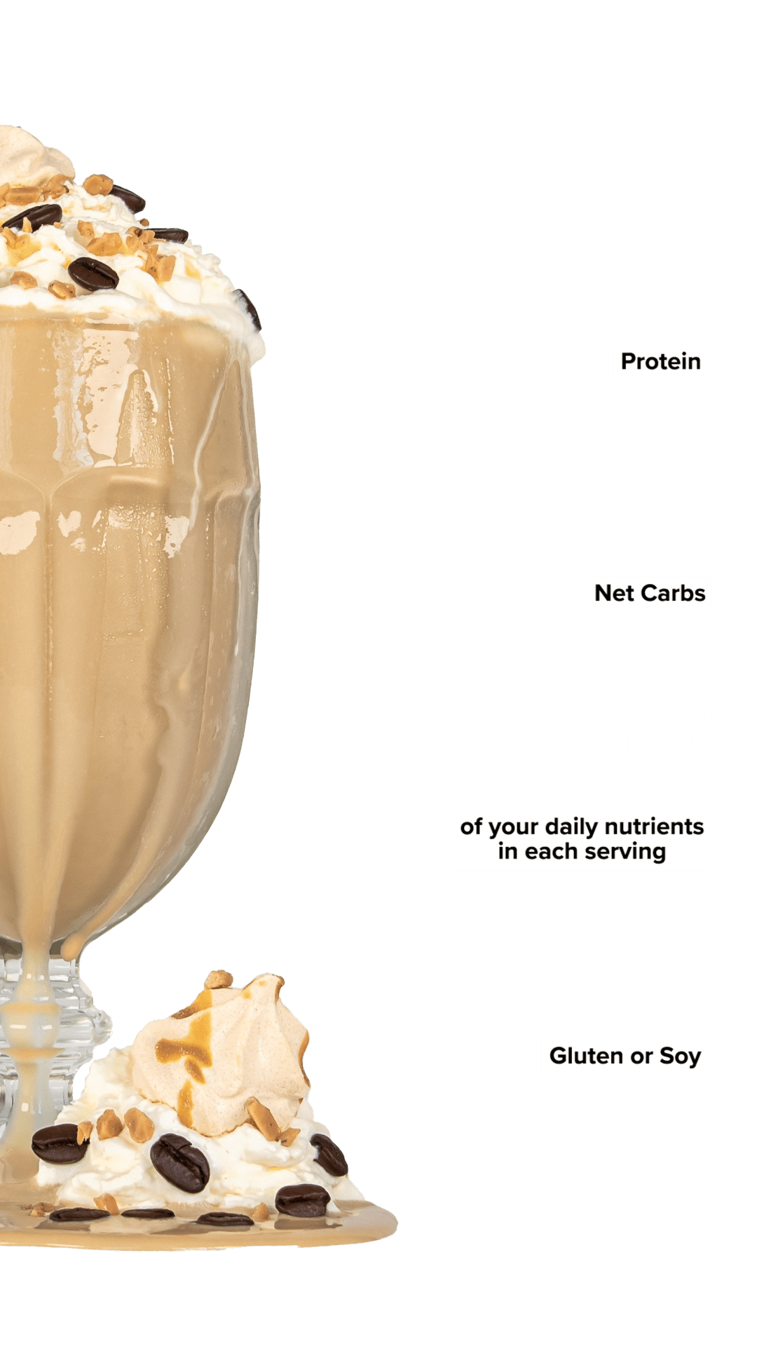 Keto Chow Caramel Macchiato shake with macro information
