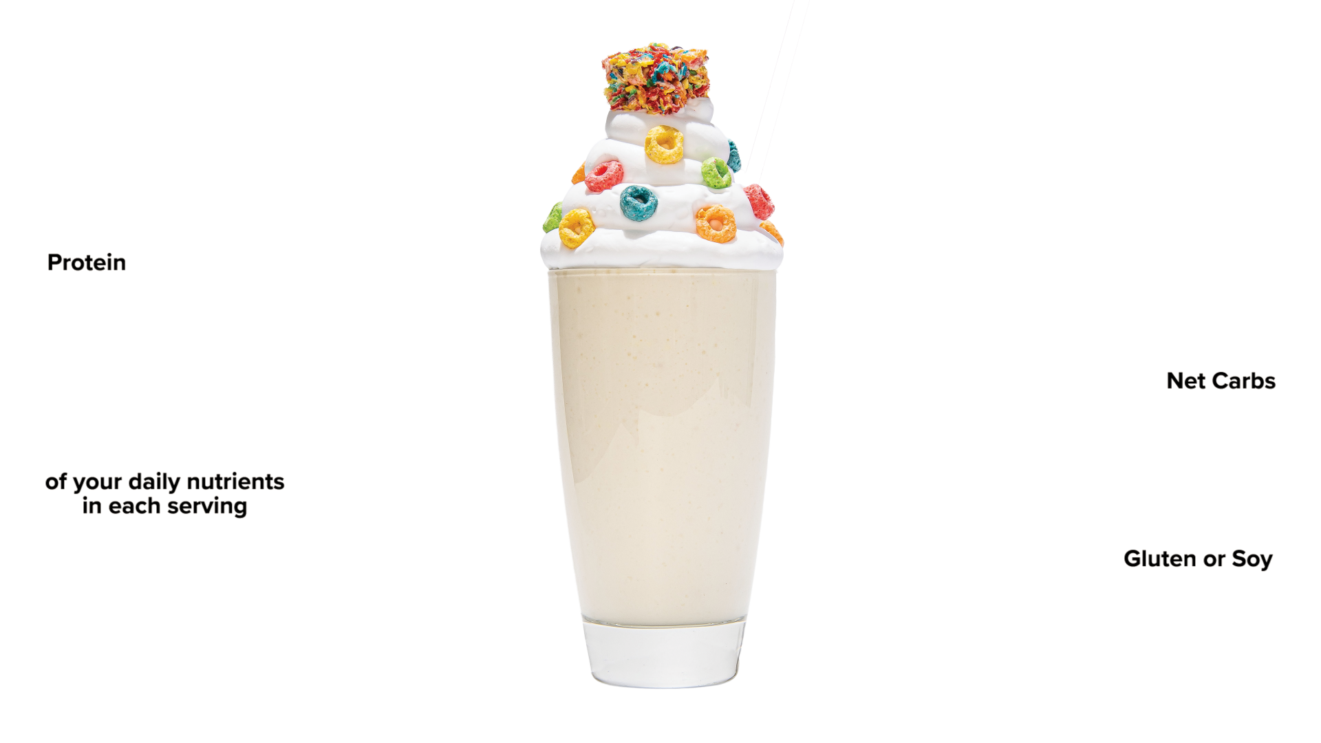 Keto Chow Fruity Cereal shake with macro information