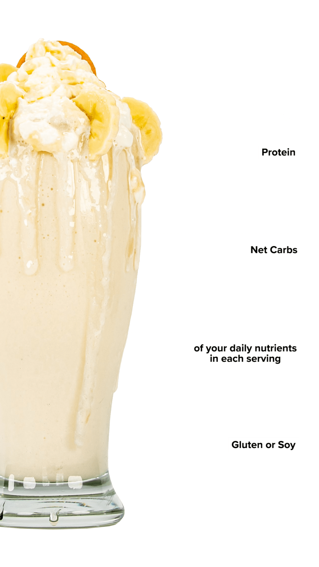 Keto Chow Banana shake with macro information