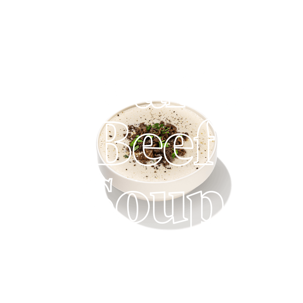 Keto Chow Hearty Beef Soup Base title with food name sake