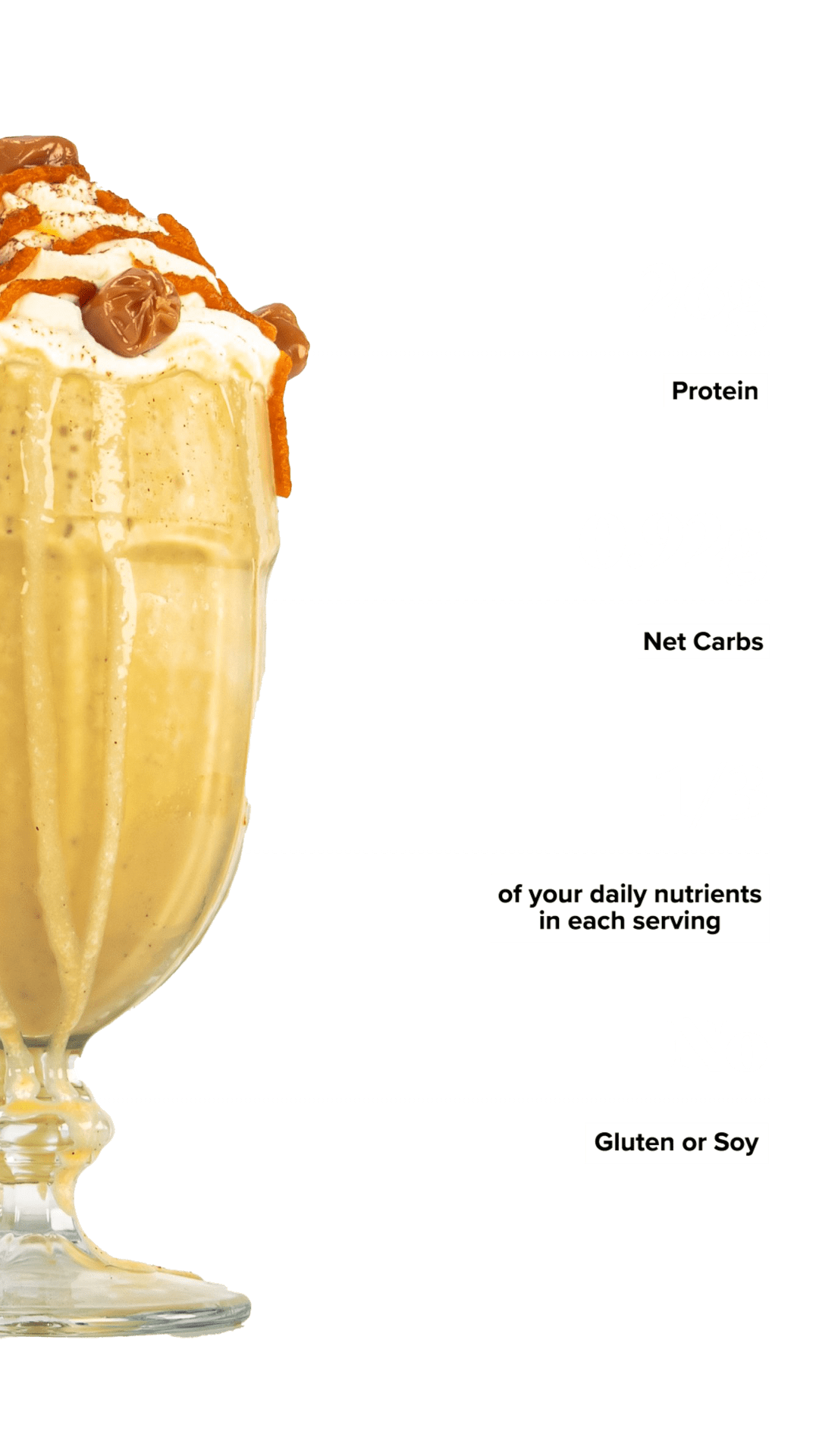 Keto Chow Pumpkin Spice Caramel shake with macro information