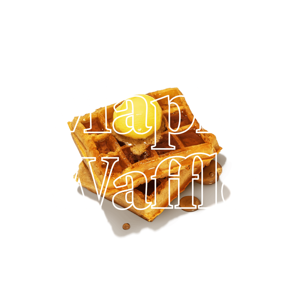 Maple Waffle Keto Chow title with food name sake