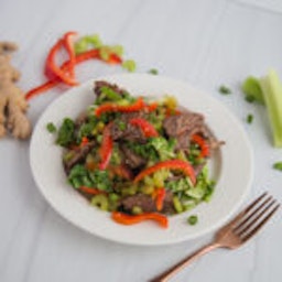 beef with stir fried vegetables