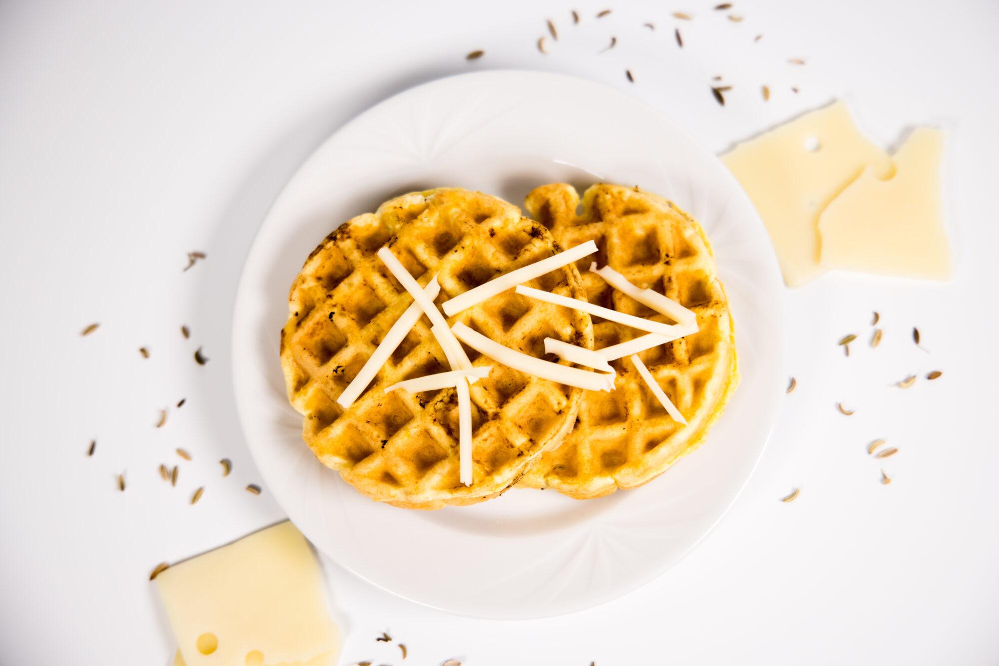 swiss cheese and rye chaffle