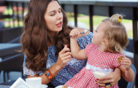 eating ice cream