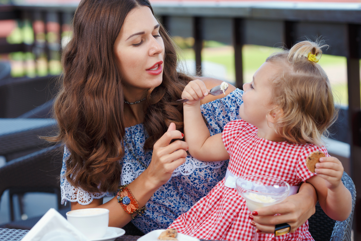 eating ice cream