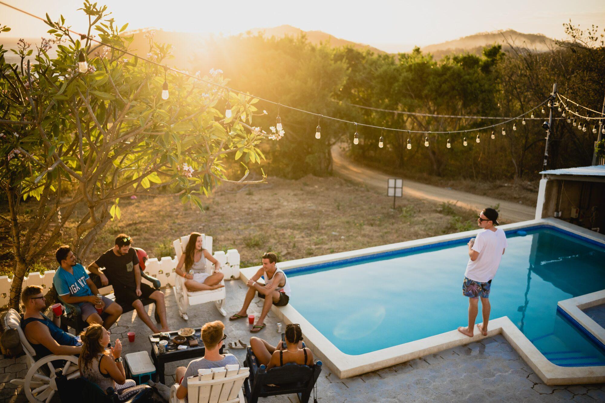 party near a pool