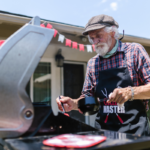 man grilling