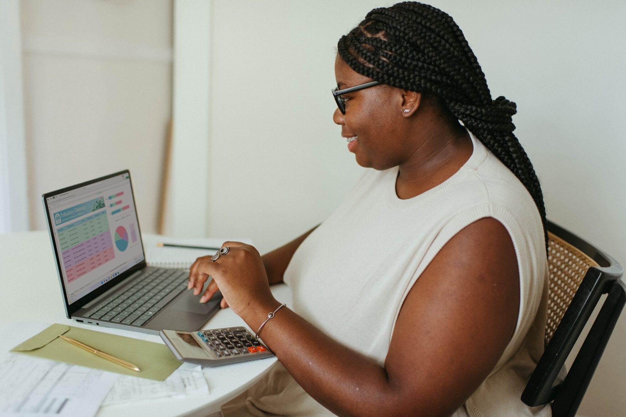 woman on computer