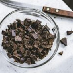 bowl of chopped chocolate