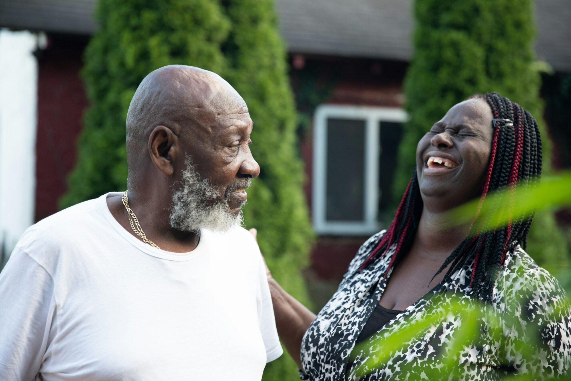 couple laughing