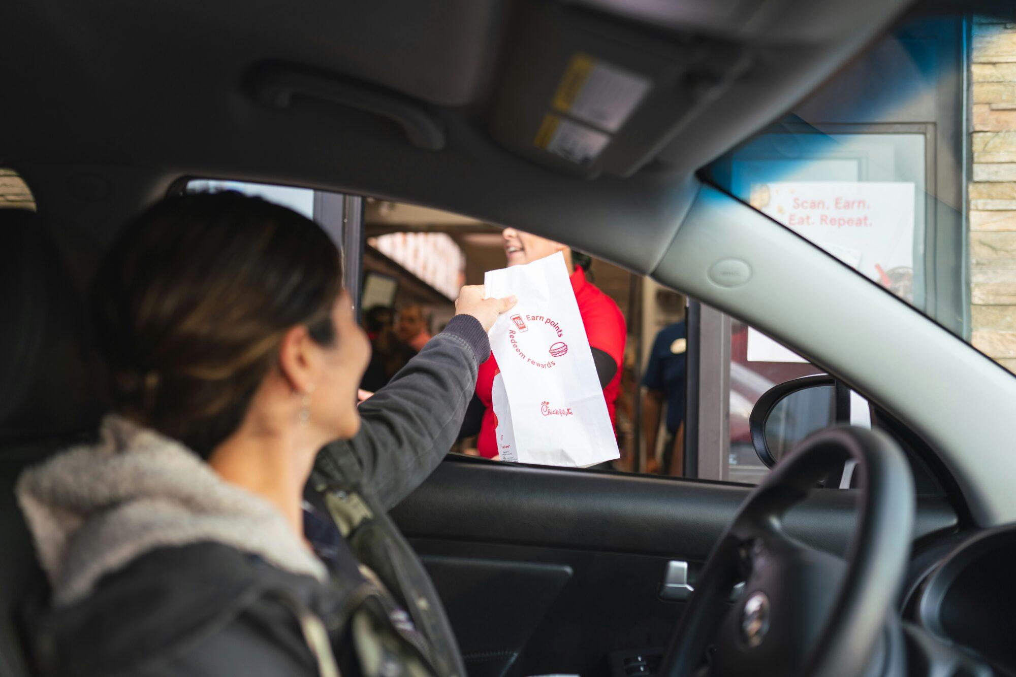 going through drive through